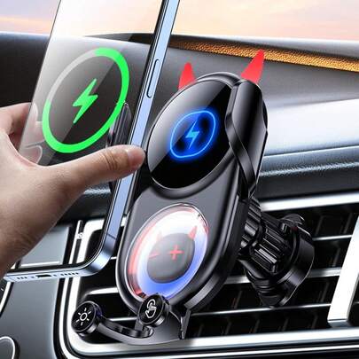 Cargador Inalámbrico para Coche Soporte Giratorio Decorativo Carga Rápida Qi Soporte para Teléfono con Base Rotativa Cargador de Teléfono para Uso Diario Soporte de Coche Inalámbrico