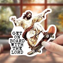 1/2/5 件这款不含麸质吗？耶稣最后的晚餐乙烯基贴纸 | 适用于笔记本电脑、汽车和水瓶的搞笑讽刺模切贴纸 | 情感支持和心理健康意识贴花 | 送给老师和爱书人的好礼物 - 彩色 - 查看 10