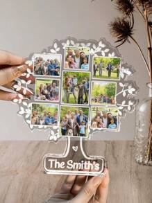 1pc Custom Photo Family Tree Of Life - Personalized Acrylic Photo Plaque,Tree Design, Big Tree Modeling,New Year Gifts, Gifts For Family, Friends, Teachers,Christmas Gifts,Personalized Gift,Multi-Functional,Reusable,Ornamental,Exquisite,Stylish,Adorable,Colorful,Cute,Funny,Custom,Personalized,Customized,Unique,Ideal Gifts For Her,Ideal Gifts For Him,For Anniversaries,For Birthdays - Transparent - View 3