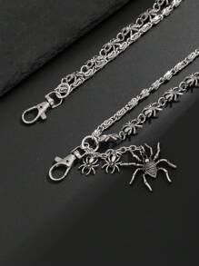 1 pieza Cadena de pantalón con colgante de araña minimalista de estilo punk, joyería de encanto de hip hop para hombres para decoración de pantalones, regalo de Halloween