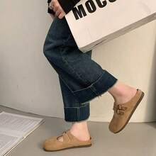 La francesa retro Baotou half pantuflas mujeres usan nuevos zapatos de primavera y verano para pedalear zapatos individuales perezosos birkenmarizhen, Bailarinas de mujer - Camel - Ver 6