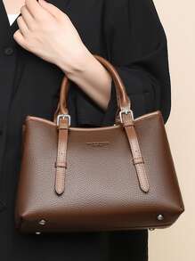 2025 时尚女士手提包经典皮革手包奢华单肩包设计师大号托特包女士斜挎包女包 - 棕色 - 查看 12