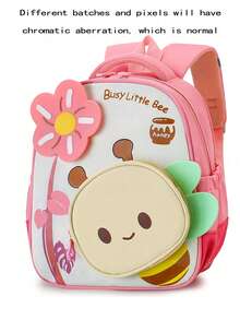 1pc Summer New Cute Girl Lightweight School Backpack, Fashionable Travel Bag, Spine Protection Shoulder Bag, Back To School Hand Carry Bag - Pink - View 4