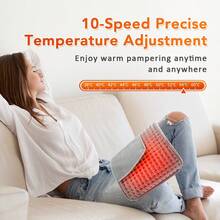 Hailicare وسادة تدفئة كهربائية بمقاس 11.8 * 23.6 بوصة لتخفيف آلام الظهر والدورة الشهرية، 9 إعدادات درجة حرارة، 4 خيارات مؤقت، وسادة تدفئة ناعمة للبطن والكتف والركبة والساق، قابلة للغسل في الغسالة، إيقاف تلقائي، تخفيف آلام الطمث - قابس المملكة المتحدة (220 إلى 240 فولت) - مشاهدة 6