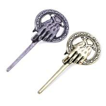 1pc Vintage Hand Of The King Metal Brooch Pin Badge Retro Punk Style Movie And Clothing Accessories