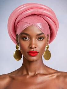 女士夸张非洲头巾交叉帽檐立体造型高档宴会头饰 - 彩色 - 查看 10