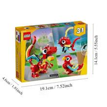 LEGO Creator 3 In 1 Red Dragon Toy, Transforms From Dragon Toy To Fish Toy To Phoenix Toy, Gift Idea For Boys And Girls Ages 6 And Up, Animal Toy Set For Kids, 31145 - 31145 - View 6