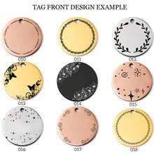 1pc Personalized Pet ID Tags - Custom Logo Pattern Round Pattern & Number Engraved Dog & Cat Collar Tags - Multicolor - View 10
