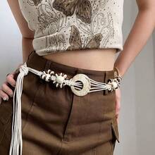 Bohemian Accessories Decorative  Waist Rope Dress Waist Chain Vintage New Braided Belt Women's Belt - 咖啡 - 查看 6