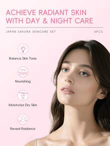 1 套 6 件深层滋养 LAIKOU JAPAN SAKURA 护肤套装，抗衰老（防晒乳液 30g SPF50 & 洁面乳 50g & 爽肤水 100ml & 精华液 17ml & 眼霜 15g & 面霜 25g）紧致护肤礼盒 SPA 亮白面部护理礼物送给女朋友自我护理 - 粉色 - 查看 5