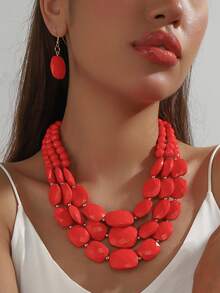 1 Set de joyas hechas a mano con estilo bohemio - Disponible en varios colores, diseño multifuncional y multicapa, adecuado para todas las estaciones, excelente para regalos y uso diario - conjunto de joyas - Ver 4