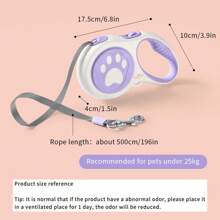 1pc High Quality Retractable Adjustable Dog Leash, 5M Traction Rope For Pets Under 25kg With Automatic Stop And Anti-Wrap Design, Suitable For Walking Dogs