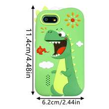 2.8英寸高清触摸屏儿童智能手机玩具，配有可爱恐龙外壳、1080P双摄像头、教育游戏和音乐播放器，是3-12岁男孩女孩的理想礼物（包含32GB SD卡） - 彩色 - 查看 11