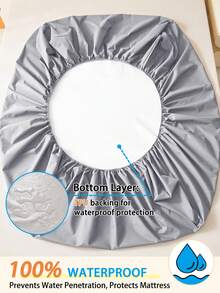 1 tấm ga trải giường chống thấm nước màu trơn, bộ ga trải giường thân thiện với da, vỏ nệm, ga trải giường mềm mại và thoải mái, tấm bảo vệ nệm, khăn trải giường cho phòng ngủ, vỏ nệm cho giấc ngủ thoải mái, phù hợp cho mọi mùa - Xám trung bình - Xem 8