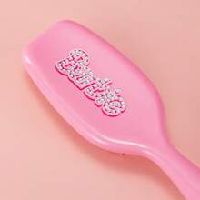 MINISO 芭比粉红钻石顺发梳 - 时尚粉红和钻石元素，舒适握感，减少头发损伤，适合居家和旅行使用（1 件） - 粉色 - 查看 8