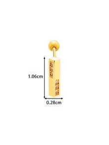 Toppiercing 1 件简约铜锆石心形不锈钢轴时尚百搭耳骨耳环