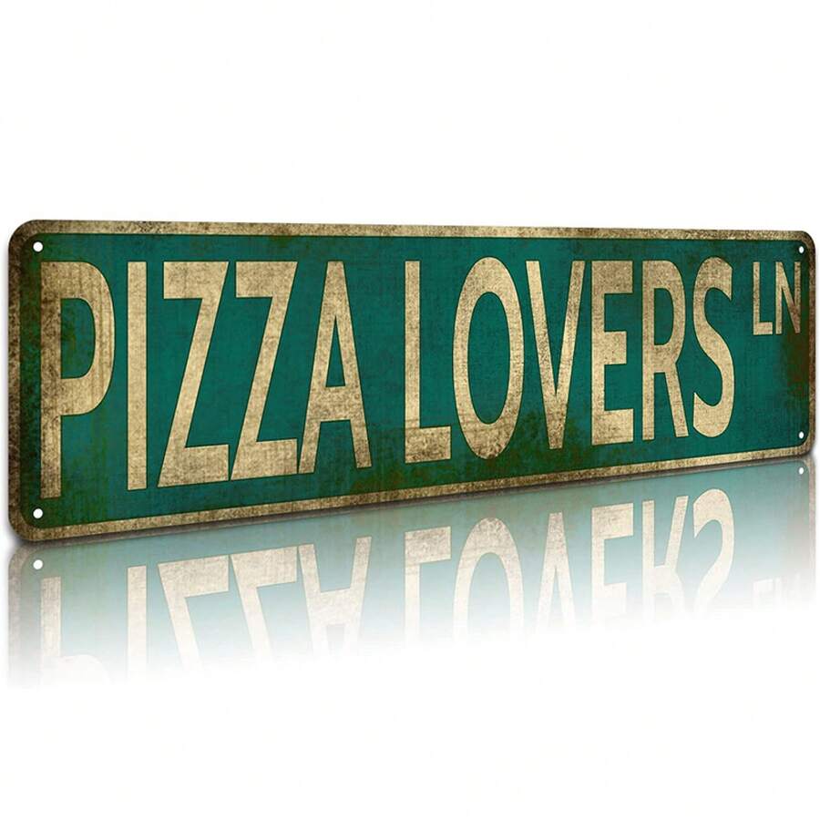 Vintage Metal Sign For Pizza Enthusiasts, Perfect For Decorating Bars, Pubs, Bedrooms, Or Garages. A Great Gift Idea, Measuring 1.57X6.3inch. - Multicolor - View 1