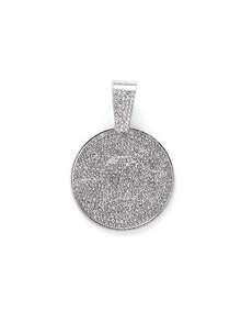 Dây chuyền mặt số "7" phong cách Hiphop Punk, hợp kim kẽm, mạ K trắng, xích , trang sức mặt dây chuyền đá tròn thời trang - Vòng cổ mặt dây chuyền hình tròn 7 - Xem 16