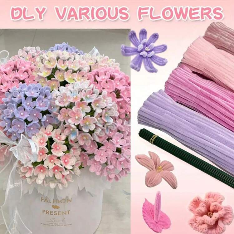 终极321件套DIY手工套装，适合初学者：包含毛根、绒球、活动眼睛等材料，附视频教程，以及各种DIY手工配件——一站式创意用品 - 彩色 - 查看 15