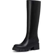 Women's Platform Knee High Boots With Round Toe, Chunky Lug Sole, And Side Zipper For Stylish Comfort - Black - View 2