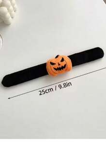 6pcs Halloween Kids Slap Bracelet Set, Pumpkin Ghost Plush Slap Bands, Party Favors