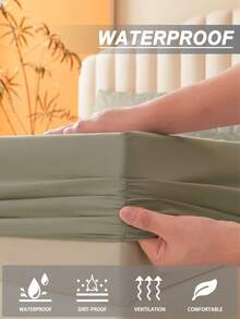 1 Stück einfarbiger wasserdichter Matratzenschutz, weich & bequem, Matratzenbezug, Schlafzimmer Tagesdecke, gemütliche Schlaf-Matratzenauflage, geeignet für alle Jahreszeiten - Khaki - Übersicht 9