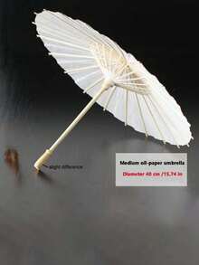 1 pieza Parasol de papel blanco, adecuado para decoración de bodas y fiestas, centro de mesa de boda, accesorio nupcial, relleno de jarrón, accesorio fotográfico, suministros para pintura DIY - Blanco - Ver 5