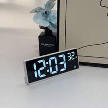 Multi-Function Smart Alarm Clock LED Accurately Displays Time, Date, And Indoor Temperature With Snooze Function For Gentle Wake-Ups. Features A Large, Clear Screen With Soft Night Light For Easy Viewing. Simple And Convenient Operation Makes It The Perfect Bedside Companion, Ensuring A Comfortable And Punctual Start To Your Day, Whether For Work Or Weekend Relaxation. - Màn hình trắng trống - Xem 8