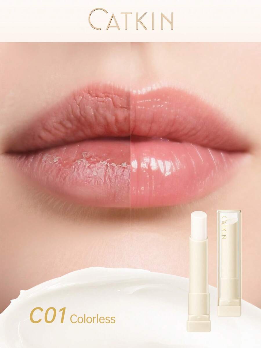 CATKIN 保湿变色润唇膏 - 自然粉色光泽或透明保湿润唇膏，适用于干燥的嘴唇，持久保湿，轻盈唇部护理 C01 - C01 - 查看 1