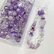 40g Kit de Cuentas Acrílicas Mezcladas Aleatoriamente para Manualidades DIY, Fabricación de Joyas para Pulseras y Collares, Formas & Colores Surtidos - Morado - Ver 22