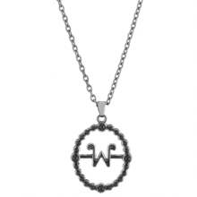 1 Piece Hot-Selling Wednesday Necklace, Unisex Fashion Hollow Round Letter W Pendant Collarbone Chain Wednesday