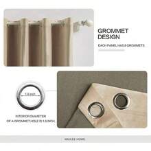 2 Panels Blackout Curtains Solid Soft Grommet Mustard Yellow Thermal Insulated Soundproof Room Darkening Curtains/Drapes/Panels Fall Living Room Bedroom 52 X 90 Inch - 駝色 - 查看 3