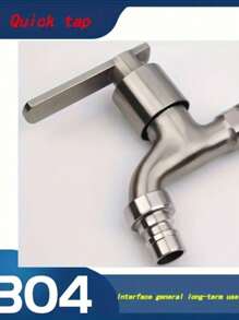 经典款 304 不锈钢双出水龙头，快开式陶瓷阀芯，拉丝金属表面，通用安装底座，包含厨房和浴室安装所需的五金件。厨房用品 厨房配件 厨房工具