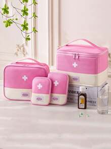 1 件便携式医药包，可爱迷你急救包，医疗应急收纳袋，适用于家庭、户外、露营、徒步旅行、旅行，有多种颜色和尺寸可供选择，返校旅行必备