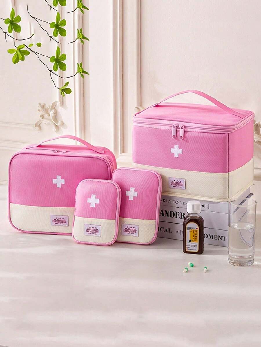 1 件便携式医药包，可爱迷你急救包，医疗应急收纳袋，适用于家庭、户外、露营、徒步旅行、旅行，有多种颜色和尺寸可供选择，返校旅行必备