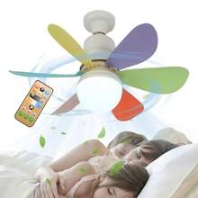 Ventilador de techo con luz y control remoto, 3 velocidades, LED regulable, base E27, ideal para interiores, dormitorio, cocina, sala de estar, garaje - 1 pieza de flor de 6 hojas de color blanco lechoso - Ver 1