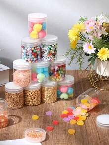 1/4/8/12/16/24PCS 4盎司带盖塑料罐，防漏化妆品罐，带翻盖 - 可再填充，不含硫酸盐，适用于面霜、乳液、药膏、眼影、样品和旅行储存 - 彩色 - 查看 2