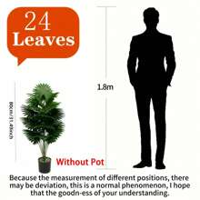 2pcs Large Artificial Palm Trees, Artificial Plant Combination, 35-Inch Large Artificial Banana Tree And Fan-Shaped Leaves Tropical Plants With 24 Leaves Total, Realistic Plastic Broad-Leaf Plants Decor, Evergreen And Lifelike Tall Tropical Plants, Wide-Leaf Tropical Rainforest Decorative Trees, Suitable For All Seasons Artificial Potted Trees, Ideal For Home, Party, Office, Garden, Hotel, Indoor And Outdoor Decor, Great Gift For Holidays