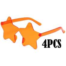 1-10副 - 无框五角星形眼镜，透明糖果色，派对眼镜，适合作为派对礼品，完美适用于泳池派对、海滩派对、夏季派对、生日派对、嘉年华、趣味活动或派对赠品（颜色随机）。