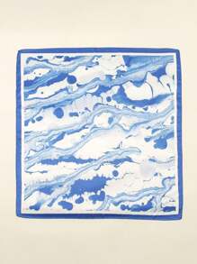 1 件简约印花 90 厘米方形围巾，新款春季女士头巾，百搭腰带，包包装饰，头带，时尚围巾