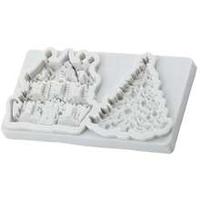 Christmas Silicone Mold Christmas Tree Fondant Molds Christmas House Chocolate Mold Christmas Theme Cake Decoration Cupcake Topper Candy Polymer Clay Gum Paste Christmas Christmas Decorations Christmas Pajamas Christmas Gifts Christmas Decor - Grey - View 3