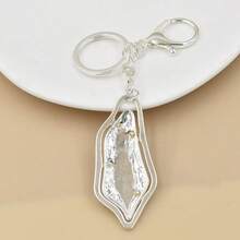 1 Peça Pingente e Chaveiro de Bolsa com Padrão Geométrico em Liga de Zinco Prata Antiga, Minimalista e Fashionável