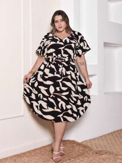 Vestido Plus Size feminino longo Medi Estampado Tamanho Grande G1