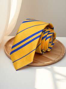 1pc Men's Fashion Street Diagonal Striped Casual Tie (6cm), Slim Fit, Suitable For Party, Evening Event, Holiday Occasions - A - View 9