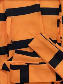 Plus Women's New Fashionable Lapel Geometric Print Casual Long Sleeved Shirt - trái cam - Xem 3