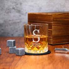 Personalized Whiskey Glass Set With Wooden Box, Whiskey Set, Groom Gift, Best Man Gift, Boyfriend Gift, Whiskey Gift For Him, Gift For Dad, Exclusive Gift For Drinking Enthusiasts, Customized Gift. - Multicolor - View 4