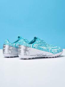 1 双青少年印花 PU 皮革，耐磨、防钉、防滑、稳定的专业足球鞋，适合所有季节的日常运动