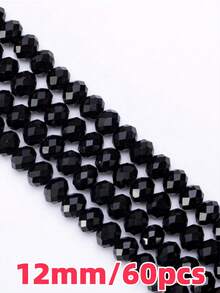 Hạt pha lê Áo màu đen cắt cạnh 2/3/4/6/8/10/12mm Rondelle hạt rời dùng làm đồ trang sức, vòng tay, vòng cổ, khuyên tai, thiết kế túi xách - màu đen - Xem 20