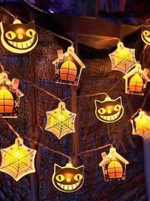 1pc 2/3M Halloween LED String Lights 10/20 Bulbs Cat Ghost Lights Spider Web Pumpkin Halloween Party Decor Props Halloween Decoration Room Decor Halloween Garden Decor For Gift Fairy Holiday Decor Festival Decor - Multicolor - View 12