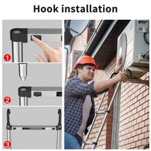 2.6m-5m Portable Retractable Attic Ladder Steel Extension Loft Step Ladder 150kg HomeWarehouse DlY Stepladder With Removable Hook - Bạc - Xem 3